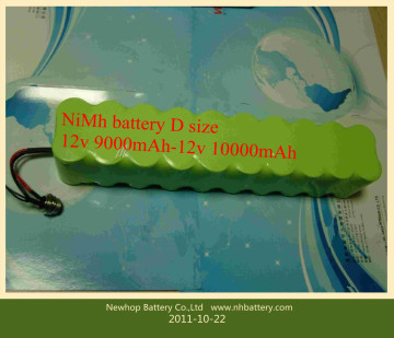 Emergency Light Battery 12V NiMH D Size Battery 12V 9000mAh NiMH Battery Pack 12V 9000mAh Battery for Emergency Lights