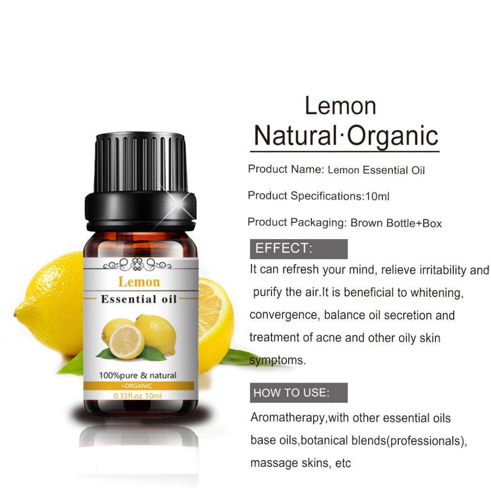 Huiles essentielles de citron biologique 100% pure de qualité supérieure