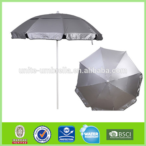 double layer nylon beach umbrella with silver coating