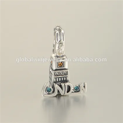 925 Sterling Silver Jewelry Big Ben Pendant London Bracelet Charms