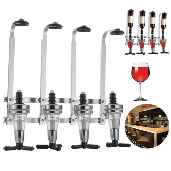 Bar Tools Wall Mounted 1/3/4 Station Liquor Wine Dispenser Pourer Alcohol Bottle Dispenser Beverage Pourer Bottle Holder Homeuse