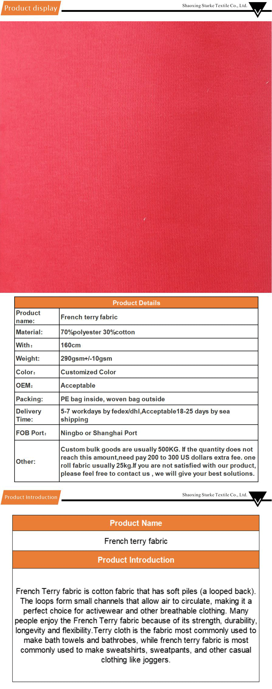 apparel french terry fabric