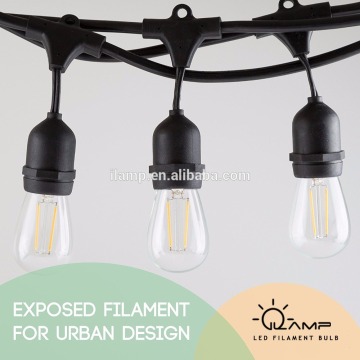 Black 48ft E26 E27 color Outdoor patio garden string lights