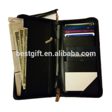 Top quality leather passport travel ticket holder