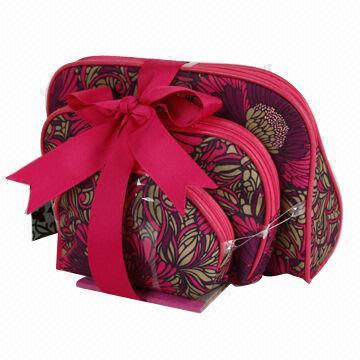 Cosmetic bag, made of polyester, 3-piece/set