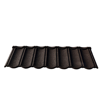 Black classical stone coated metal roof tile ccustomized