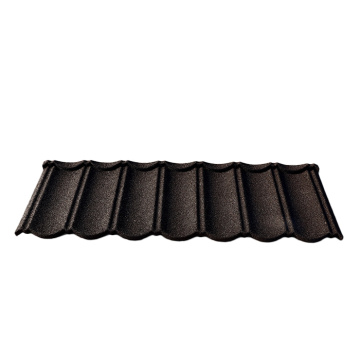 Black classical stone coated metal roof tile ccustomized