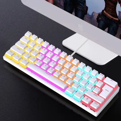 Professional 61-Key LED Backlit Mechanical Gaming Keyboard: USB Wired 60% Mechanical Keyboard