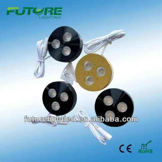 3W LED puck lights 12V dimmable used jewelry showcases lighting