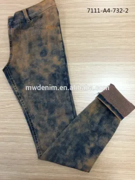 indigo yarn dye cotton jeans stretch knit fabric