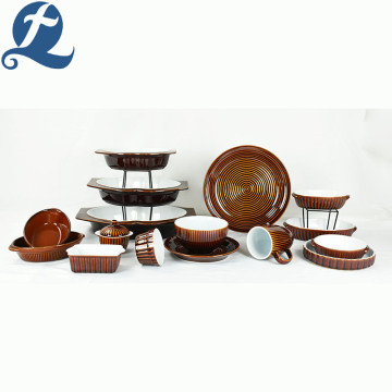 Fashion style container brown oval bakeware with binaural