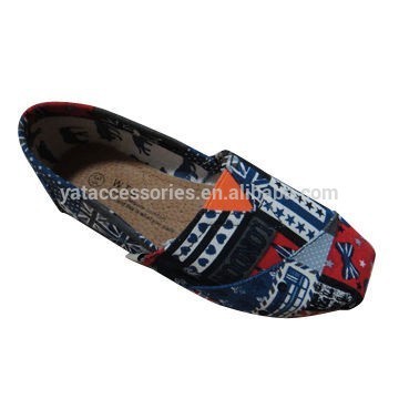 Lady Slip On Shoes With Canvas Upper and EVA Sole