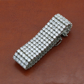 5 Row Crystal Bracelet Shiny Polished Only