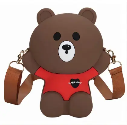 Cute Korean Cartoon Silicone Bear Shoulder Bag