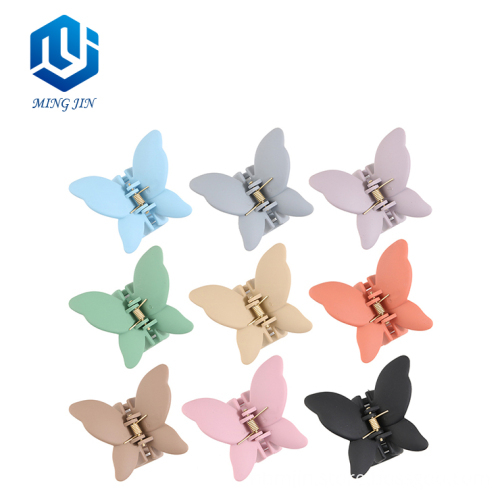 6.8cm Plastic Mixed Color Butterfly Shape Small Claw Clip