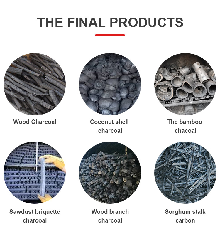 Large Kernel Palm Shells and Bamboo Husk Carbonization Kiln Machines for Sale