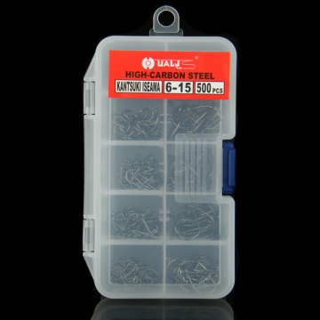 500pcs/Box High Carbon Steel Fishhooks Μικτά μεγέθη #6- #15 με δαχτυλίδι και hangnail - υψηλή ποιότητα