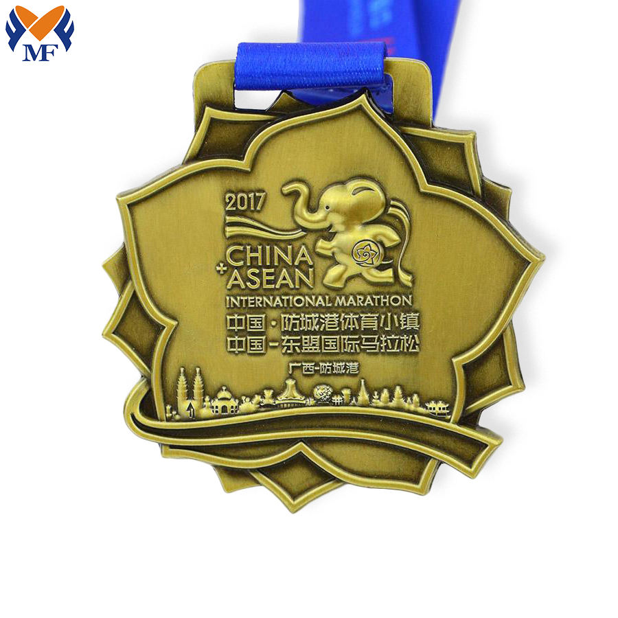 Custom Souvenir Gift Gold Flower Medal