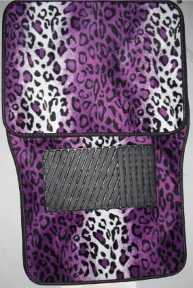Leopard Print Flower Foot Mats - Universal Geometric Fancy Flower Car Mats