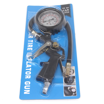 3-in-1 Tyre Car Tire Pressure Gauge with Hydraulic Gauge - Plastic Steel Gun Body