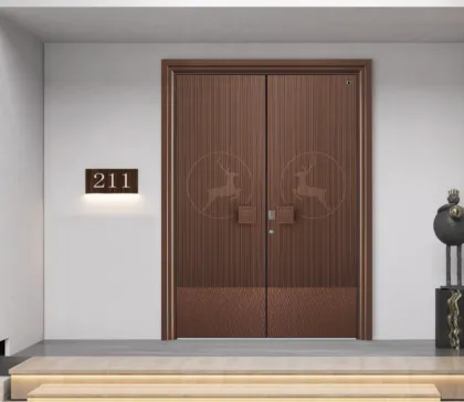 Deer shadow aluminum art double door