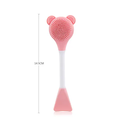 Double Head Facial Mask Brush Silicone Mask Spoon for Women - Face Cleansing Care Home Makeup Tool