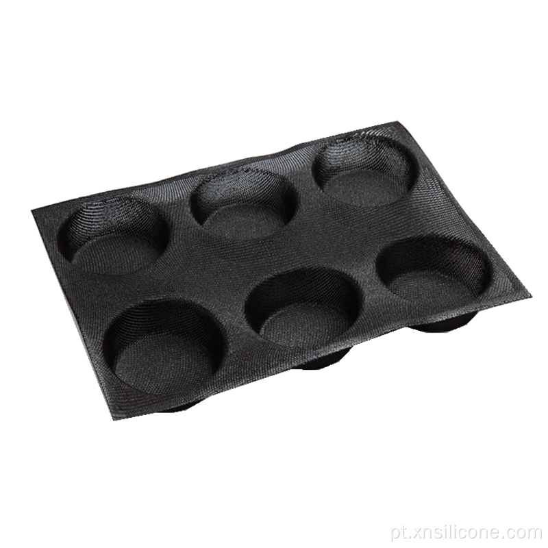 Pão Burger 6 Bun Silicone Bakeware Pan Moldes