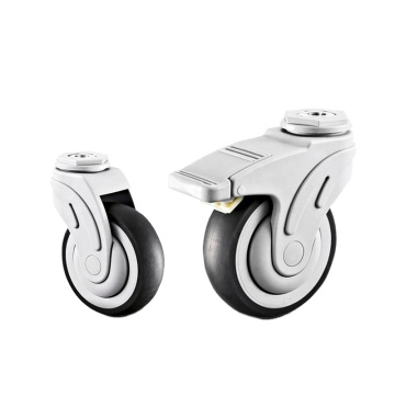4 Inch TPR Medical Wheel with 360 Degree Rotation, Universal Brake System - Ideal for Hospital, Household, and Flat Trolley Applications