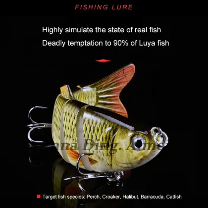 Lifelike Plastic Multi-Jointed Wobbler Swim Bait Fishing Lures