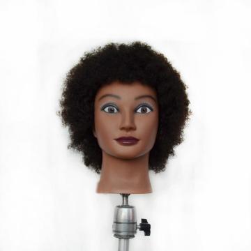 Ethnic Afro Mannequin Head 100% Human Hair Cosmetology Mannequin Training Head for Cornrow Braiding