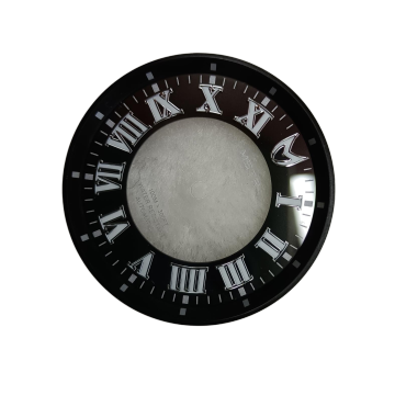 Transparent plastic watch dial with Roman numerals