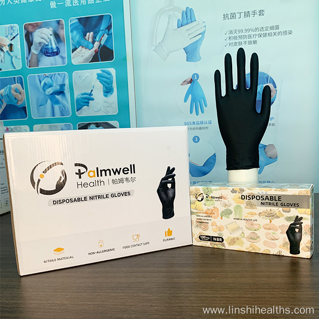 Work Gloves Powder Free Diamond Texture Nitrile Gloves For Industrial use