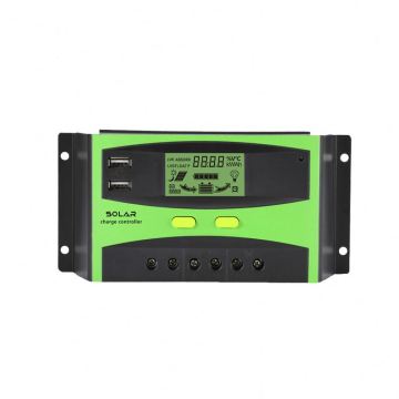 12V/24V 10A PWM Solar Charge Controller with LCD Display and Double USB for Off Grid Systems