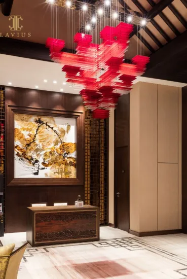 Traditional red murano glass chandelier bubble