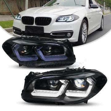 HCMOTIONZ Car โคมไฟหน้าชุดพอดีเวอร์ชั่น Xenon โดยไม่มี AFS 2018-2020 ไฟหน้า LED DRL สำหรับ BMW F10 F18