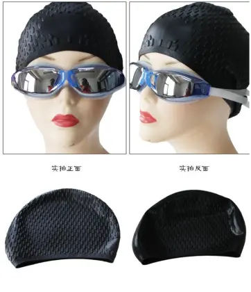 Pink Purple Silicone Solid Swimming Cap Hats