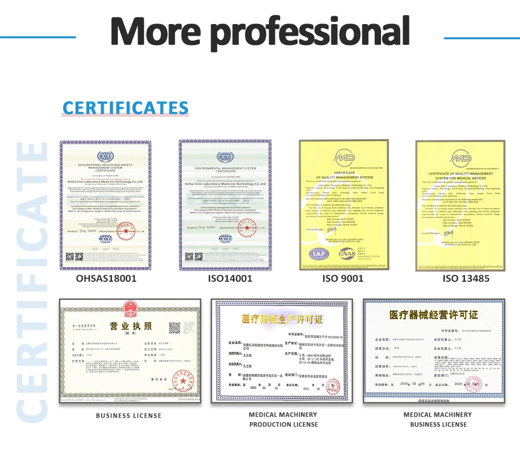 Fournisseur de Chine Customalized de haute qualité Citrate Blood Vessel avec ISO 13485