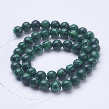 Pandahall 8mm Round Dark Green Natural Malachite Beads: Unique Jewelry Making Supplies