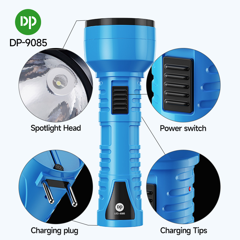 LED Portable Rechargeable LED Flashlight Torch Built-in Plug