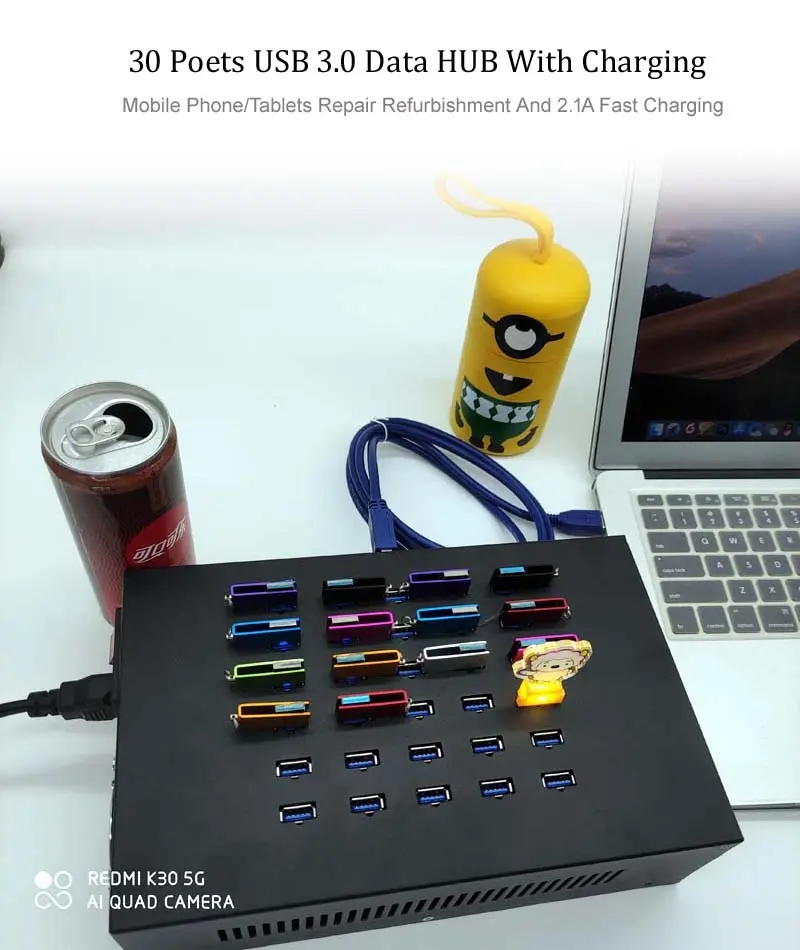 30 Poets USB 3.0 Data HUB With Charging  Mobile Phone/Tablets Repair Refurbishment And 2.1A Fast Charging