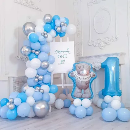 Light blue macaron latex balloons