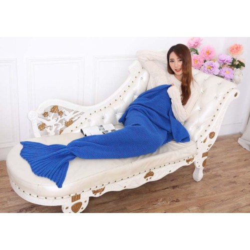 Custom Knitted Hand Crochet Blanket Mermaid Tail
