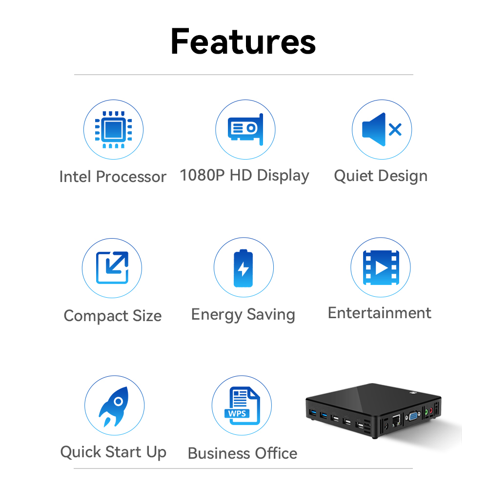 X38 Single LAN DDR3L Dual HD Display Mini PC