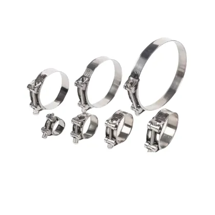Stainless Steel Single Bolt Pipe Clamps - Abrazaderas de Manguera