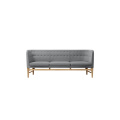 Buche Beine Drei Seater Grau Leinen Bürgermeister Sofa