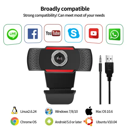 720P 1080P USB Webcam Camera - Amazon Hot Selling Free Driver Webcam for Laptop