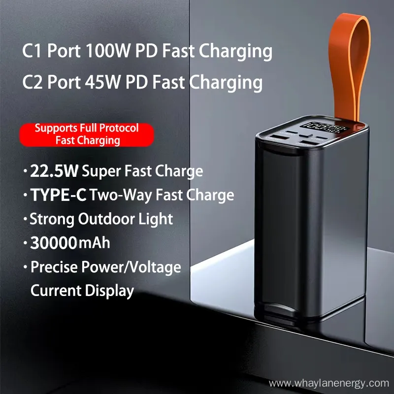 Fast Charging Pd 100W 30000mAh Portable Power Bank