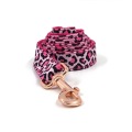 Metal Buckle Leopard Print Velvet Dog Leash Set