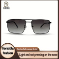 Óculos de sol masculinos modernos com design de armação de metal