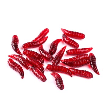 Umpan plastik lembut 15mm - umpan cacing gulung belatung - 20 pcs/tas untuk memancing